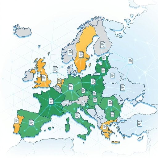 EU e-invoicing requirements by country map showing mandatory deadlines and formats across Europe